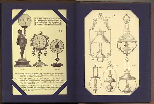 Licht Lampen Kronleuchter Fabrik Kretzschmar in Dresden Postkarten Album um 1900