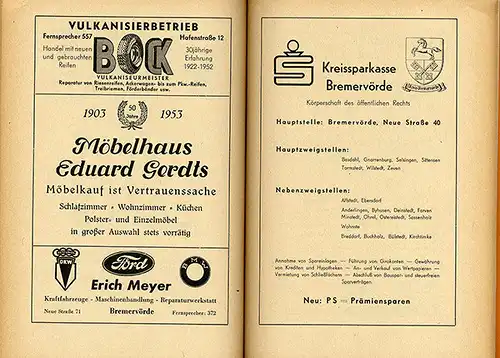 Bremen 100 Jahre Bremervörde Stadt Geschichte Chronik Festschrift 1952