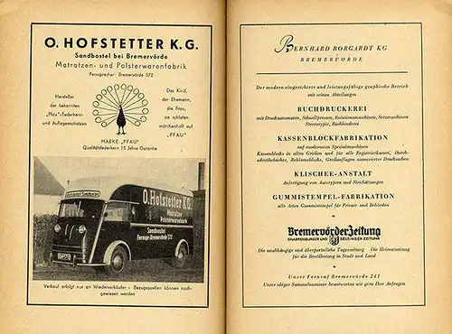 Bremen 100 Jahre Bremervörde Stadt Geschichte Chronik Festschrift 1952