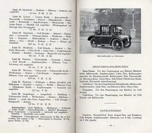 Niedersachsen Hannover Stadt Geschichte Verkehr Reklame Reiseführer 1929