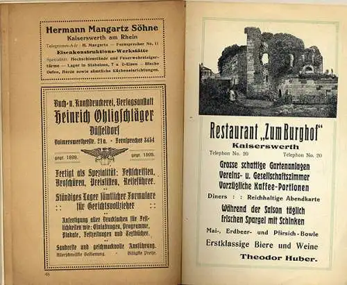 Rhein Düsseldorf Kaiserswerth Stadt Geschichte Baukunst Heimatbuch 1914
