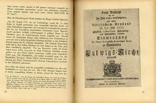 Saarland Saarbrücken Evangelische Kirche Gemeinde Chronik Geschichte 1924