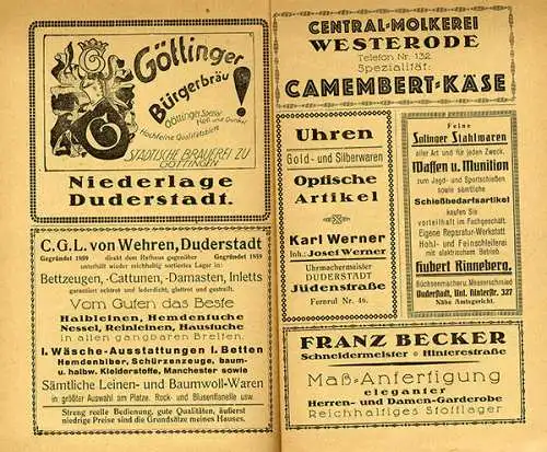 Niedersachsen Harz 1000 Jahre Duderstadt Stadt Geschichte Chronik von 1927