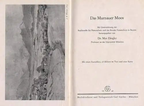 Bayern Alpen Murnau Feuchtgebiet Murnauer Moos Natur Geologie Botanik Buch 1941