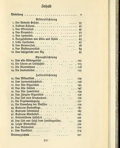 Götter und Helden Lieder der Edda Germanen Mythologie Original Ausgabe 1933