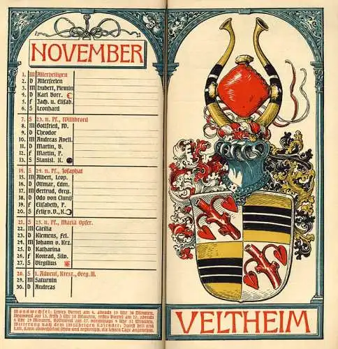 München Wappen Kalender Deutscher Adel Herzogtum Sachsen Meiningen 1909