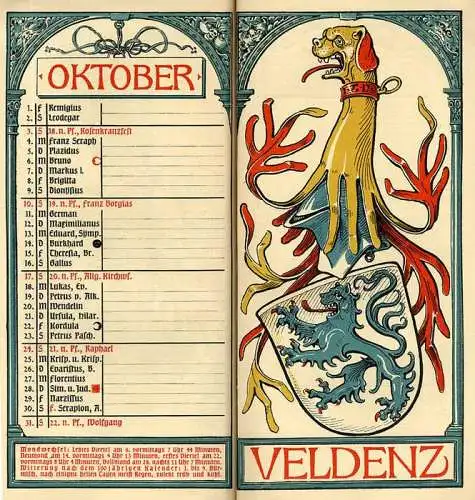 München Wappen Kalender Deutscher Adel Herzogtum Sachsen Meiningen 1909