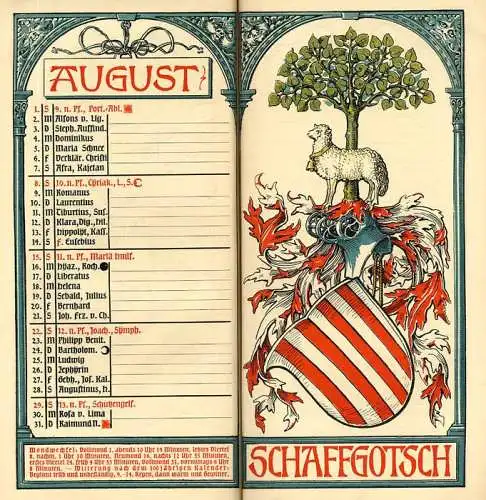 München Wappen Kalender Deutscher Adel Herzogtum Sachsen Meiningen 1909