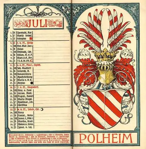 München Wappen Kalender Deutscher Adel Herzogtum Sachsen Meiningen 1909