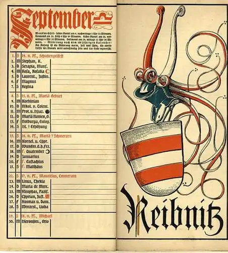 München Wappen Kalender Deutscher Adel Freistaat Lübeck Hanse 1920