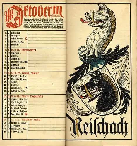 München Wappen Kalender Deutscher Adel Freistaat Lübeck Hanse 1920