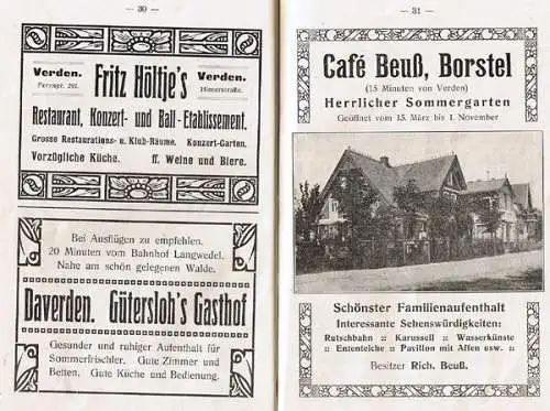 Bremen Verden an der Aller Stadt Geschichte Verkehr Reklame Reiseführer 1911