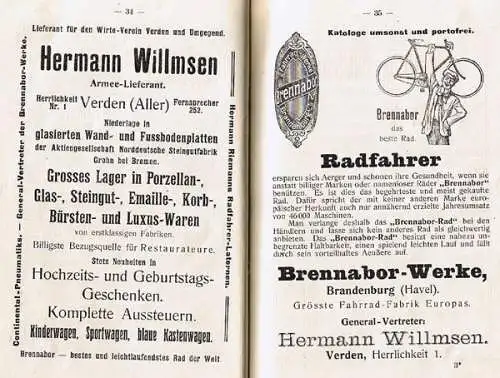 Bremen Verden an der Aller Stadt Geschichte Verkehr Reklame Reiseführer 1911