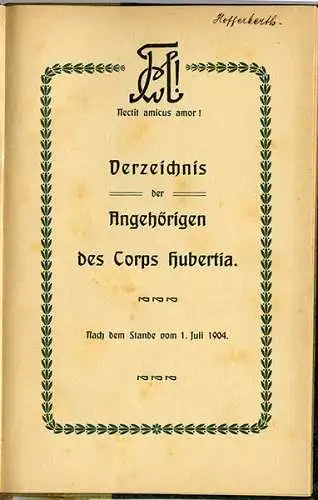 Studentika Bayern München Pfalz Corps Tafel Hupertia Mitglieder Verzeichnis 1904