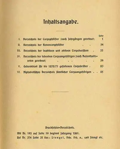 Studentika Bayern München Pfalz Corps Tafel Hupertia Mitglieder Verzeichnis 1904