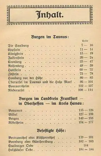 Hessen Frankfurt Main Offenbach Mittelalter Burgen Höfe Geschichte Buch 1916