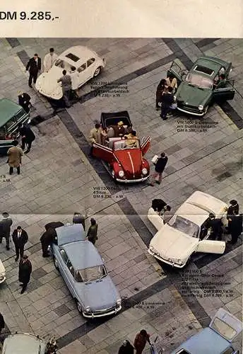 Auto Werbung Reklame VW Volkswagen Typen Poster Prospekt 1965