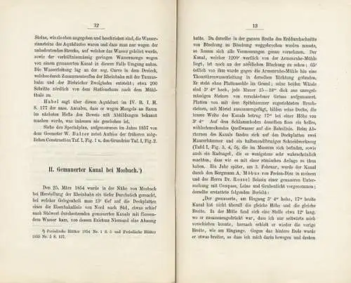 Rhein Wiesbaden Archäologie Stadt Geschichte Römische Wasserleitungen Buch 1877