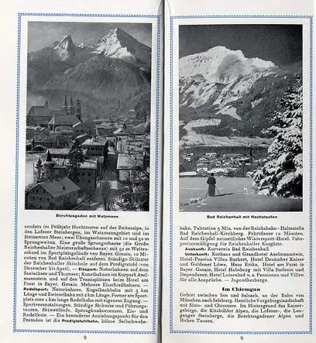 Deutschland Schnee Kurorte Wintersport Reichsbahn Reiseverkehr Werbeheft 1937