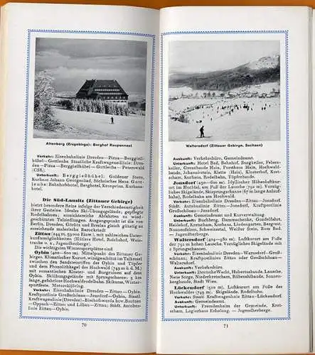 Deutschland Schnee Kurorte Wintersport Reichsbahn Reiseverkehr Werbeheft 1937
