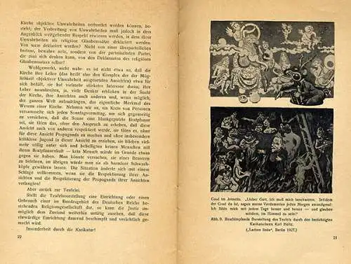 Freidenker Schrift der Schutz des Teufels mit Reichsverfassungs Beschwerde 1928