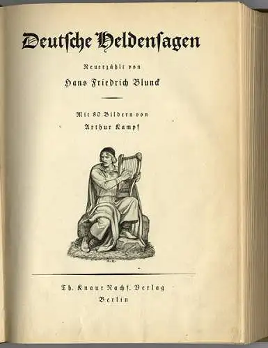 Deutsche Helden Sagen Germanen Nibelungen illustriert von Arthur Kampf 1938