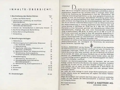 Elektro Technik Heizung Ofen Patente Prometheus Handbuch Bad Soden 1950