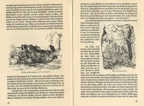 Rhein Hessen Alt Worms Stadt Geschichte Kunst Grafik Buch 1925