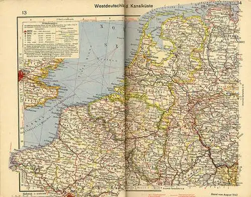 Weltkrieg Europa Deutsches Reich Flugzeug Luftwaffe Taschen Atlas  1940