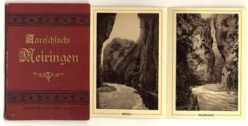 Schweiz Bern Meiringen Aare Schlucht altes Leporello Bilder Album um 1900