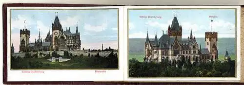 Rhein Königswinter Schloss Drachenburg Postkarten Leporello Album 1905