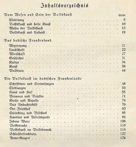 Baden Odenwald Franken Volkskunst Möbel Trachten Bildstock Brauchtum Buch 1927