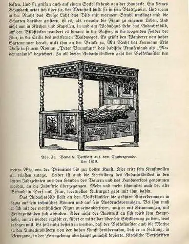 Baden Odenwald Franken Volkskunst Möbel Trachten Bildstock Brauchtum Buch 1927