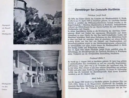Baden Odenwald Hardheim Mittelalter Stadt Geschichte Chronik 1955