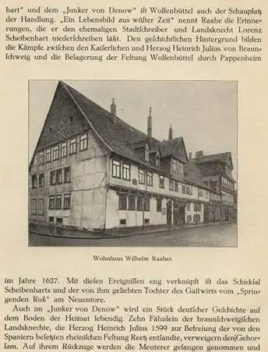 Niedersachsen Literatur Stadt Wolfenbüttel Dichter Raabe Lessing Busch Buch 1929