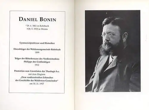 Hessen Darmstadt Rohrbach Wembach Hahn Waldenser Gemeinde Daniel Bonin Buch 1996