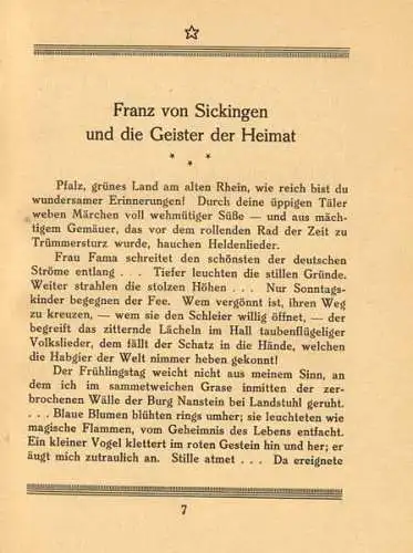 Rhein Pfalz Franz von Sickingen Glocken Mitternacht Sagen Spukgeschichten 1926