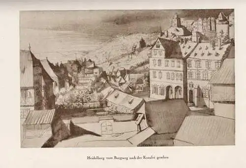 Heidelberg Neckar Kurpfalz Ansichten Kunst Grafik Romantik Bilder Buch 1926