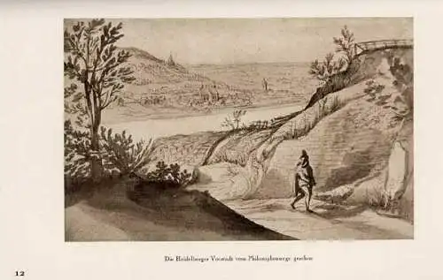 Heidelberg Neckar Kurpfalz Ansichten Kunst Grafik Romantik Bilder Buch 1926