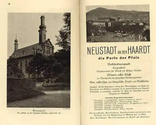 Rheinland Saar Pfalz Weinstraße Westrich Reise Verkehr Handbuch 1929