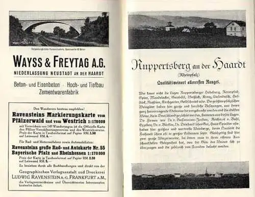 Rheinland Saar Pfalz Weinstraße Westrich Reise Verkehr Handbuch 1929