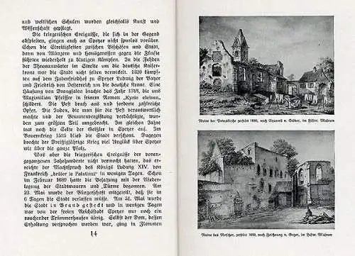 Rheinland Pfalz Speyer Stadt Geschichte Werbung Reklame Reiseführer 1929