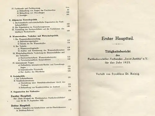 Duisburg Rhein Schiffahrt Wasserstraßen Wirtschaft Verkehr Jahrbuch 1925