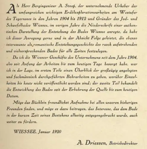 Bayern Alpen Tegernsee Bad Wiessee Erdöl Geschichte Heimatbuch 1927