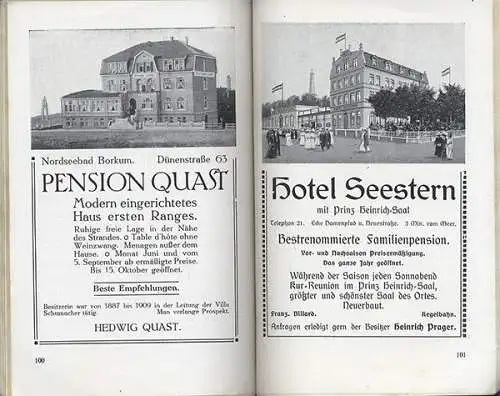 Nordsee Insel Borkum Geschichte Strand Badeleben alter Reiseführer 1913