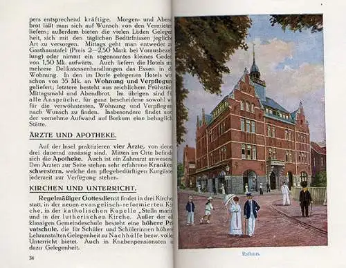 Nordsee Insel Borkum Geschichte Strand Badeleben alter Reiseführer 1913