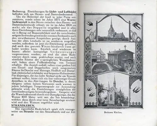 Nordsee Insel Borkum Geschichte Strand Badeleben alter Reiseführer 1913