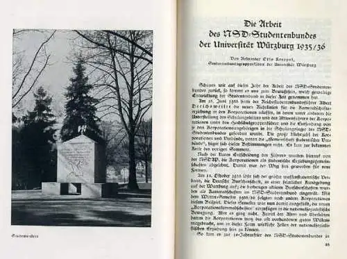 Bayern Main Franken Studentika Universität Würzburg Jahrbuch Führer von 1937