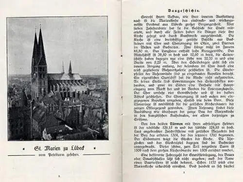 Ostsee Stadt Lübeck Kirche St. Marien Geschichte Architektur Buch 1926