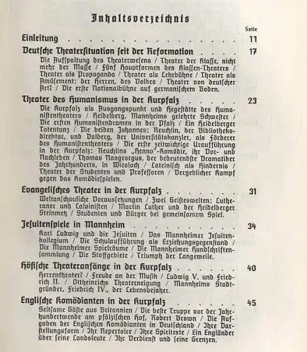 Baden Mannheim Deutsches National Theater Geschichte und Chronik Buch von 1940